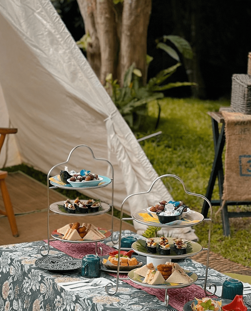 Riverside tea setup
